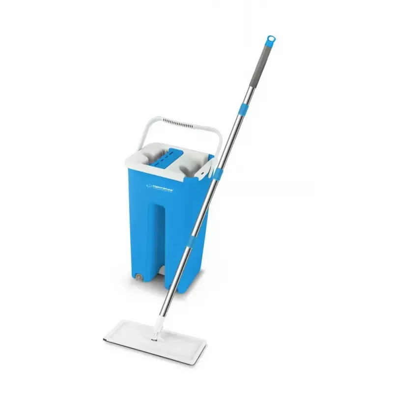 Šlapių grindų valymo rinkinys ESPERANZA EHS004 su kibiru, keičiama mikropluošto galvute, sukama galvute, 1250 mm aukštis, 1.1 kg