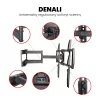 Sieninis TV laikiklis MONTIS DENALI MT162 37–105 col., plieninis, 75 kg, VESA 200x100–800x600, pakreipiamas/pasukamas/sukamas, 7,3–60,9 cm