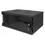 DIGITUS 4U sieninis montavimo spintos komplektas SOHO nesurinktas 241x540x400mm pilno stiklo priekinės durys juodos