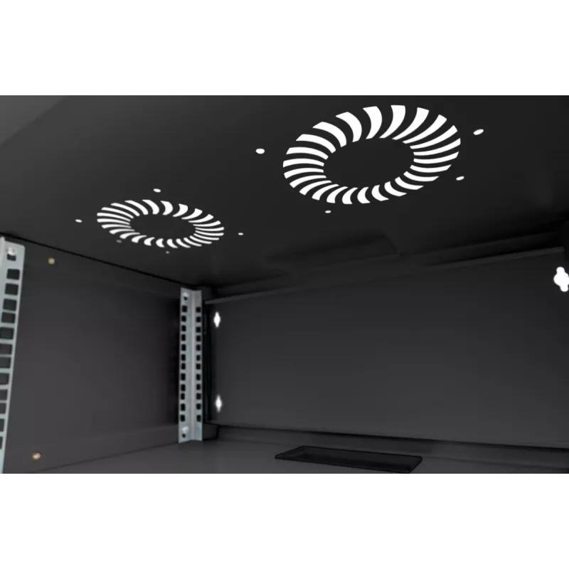 DIGITUS 4U sieninis montavimo spintos komplektas SOHO nesurinktas 241x540x400mm pilno stiklo priekinės durys juodos