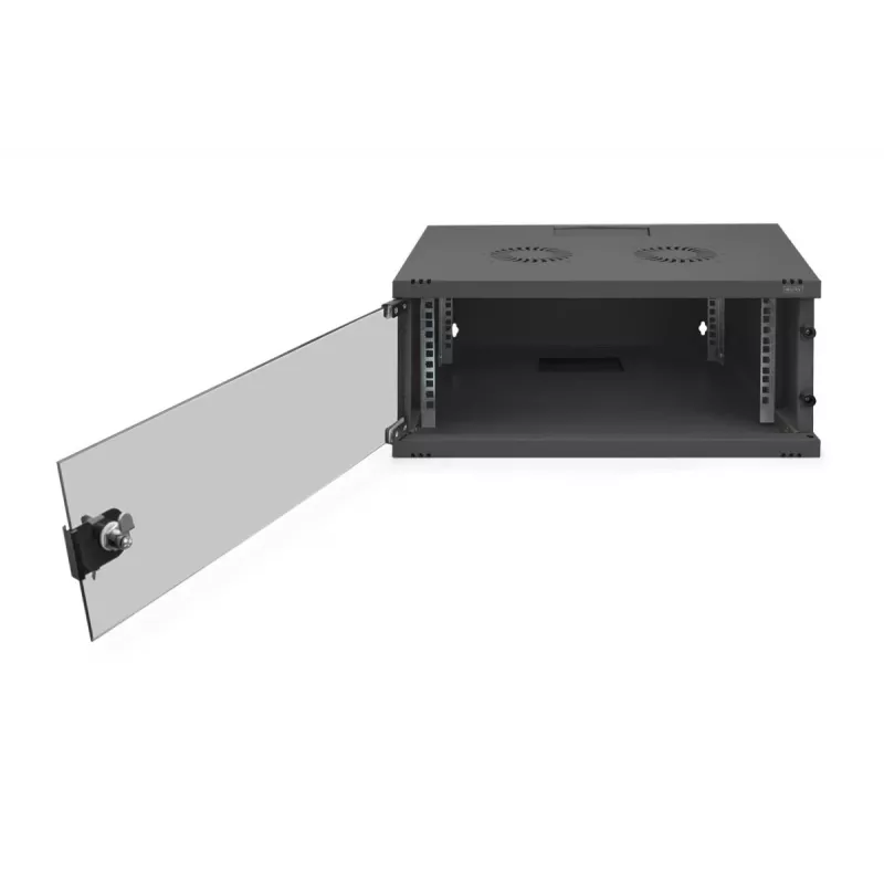 DIGITUS 4U sieninis montavimo spintos komplektas SOHO nesurinktas 241x540x400mm pilno stiklo priekinės durys juodos