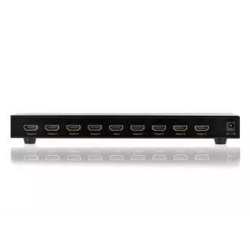DIGITUS HDMI skirstytuvas, 8 prievadai 1080p, 3D, HDMI High Speed, 2,25 GHz/225 MHz, metalinis korpusas, juodas