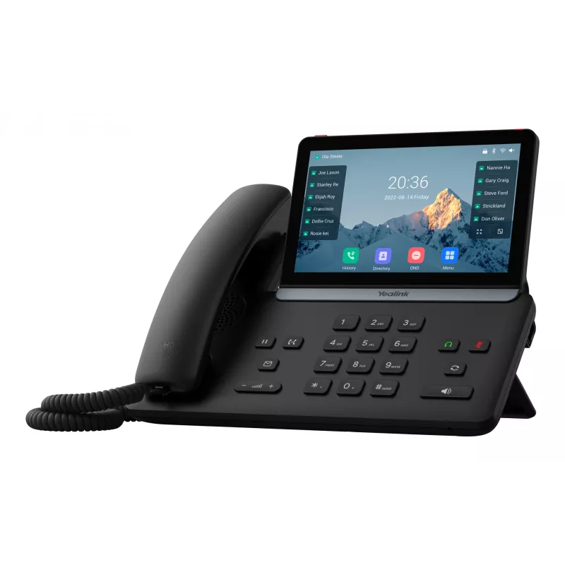 IP telefonas Yealink SIP-T87W – 7 colių LCD 800×480, laidinis ir belaidis ragelis, 1000 įrašų telefonų knyga, G.711/G.723/G.726/G.729 kodekai