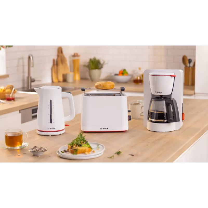 Elektrinis virdulys Bosch TWK3M121 — 1,7 L, 2400 W, baltas, plastikinis korpusas