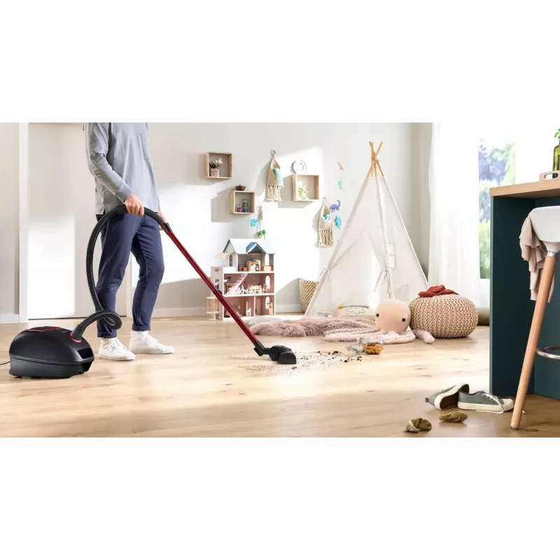 Cikloninis dulkių siurblys Bosch Serie 4 BGB41POW1 — 850 W, 4 L dulkių maišas, HEPA13, teleskopinis metalinis vamzdis