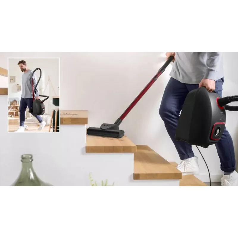 Cikloninis dulkių siurblys Bosch Serie 4 BGB41POW1 — 850 W, 4 L dulkių maišas, HEPA13, teleskopinis metalinis vamzdis