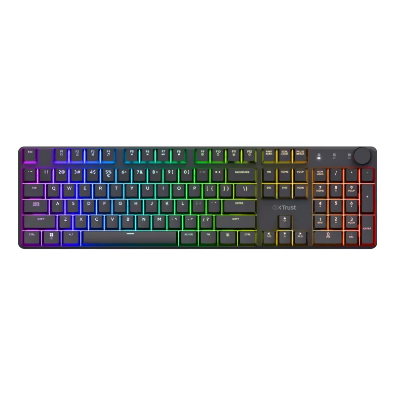 Trust GXT 868 Torix žaidimų klaviatūra USB + RF belaidis + Bluetooth QWERTY JAV anglų juoda