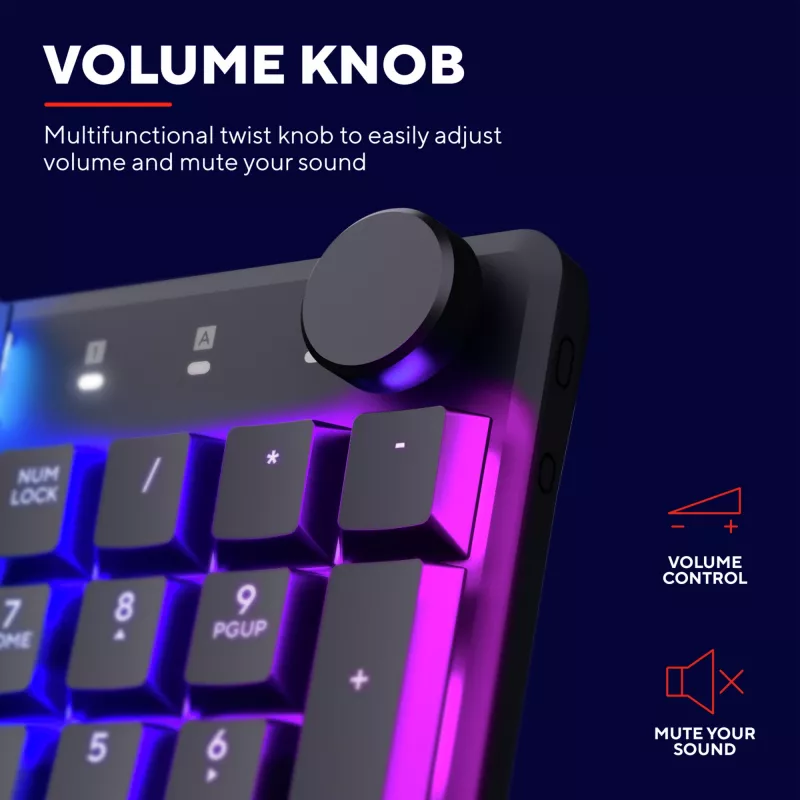 Trust GXT 868 Torix žaidimų klaviatūra USB + RF belaidis + Bluetooth QWERTY JAV anglų juoda