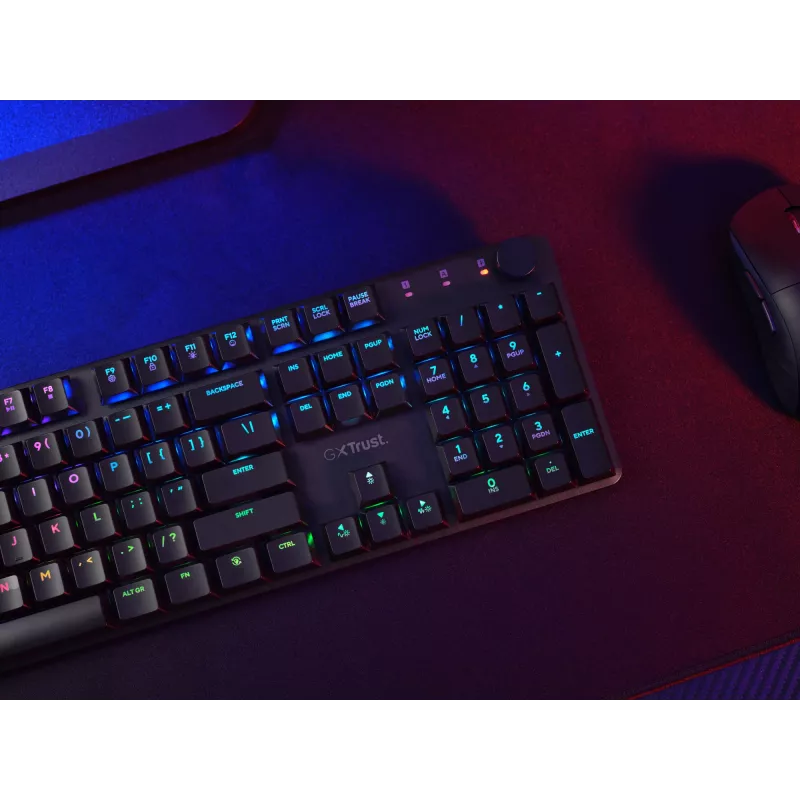 Trust GXT 868 Torix žaidimų klaviatūra USB + RF belaidis + Bluetooth QWERTY JAV anglų juoda