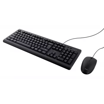 Trust Primo klaviatūros ir pelės rinkinys, laidinis, USB, QWERTY, US anglų, juoda
