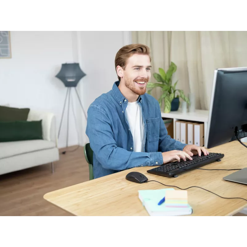 Trust Primo klaviatūros ir pelės rinkinys, laidinis, USB, QWERTY, US anglų, juoda