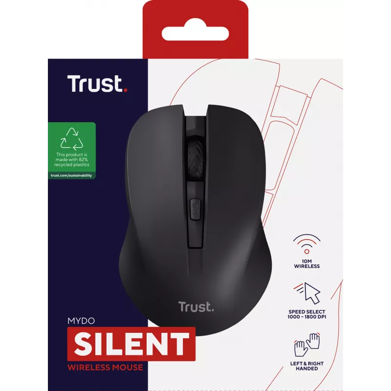 Trust Mydo 25084 belaidė optinė pelė, ambidekstrinė, RF, 1800 DPI