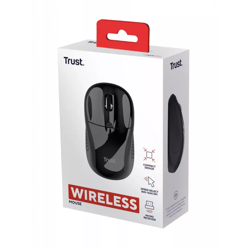 Trust 24658 pelė Office Ambidextrous RF Wireless Optinė 1600 DPI