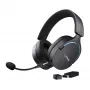 Ausinės Trust GXT 491 Fayzo, belaidės ir laidinės, ant ausų, žaidimams, USB Type-C, Bluetooth, juodos
