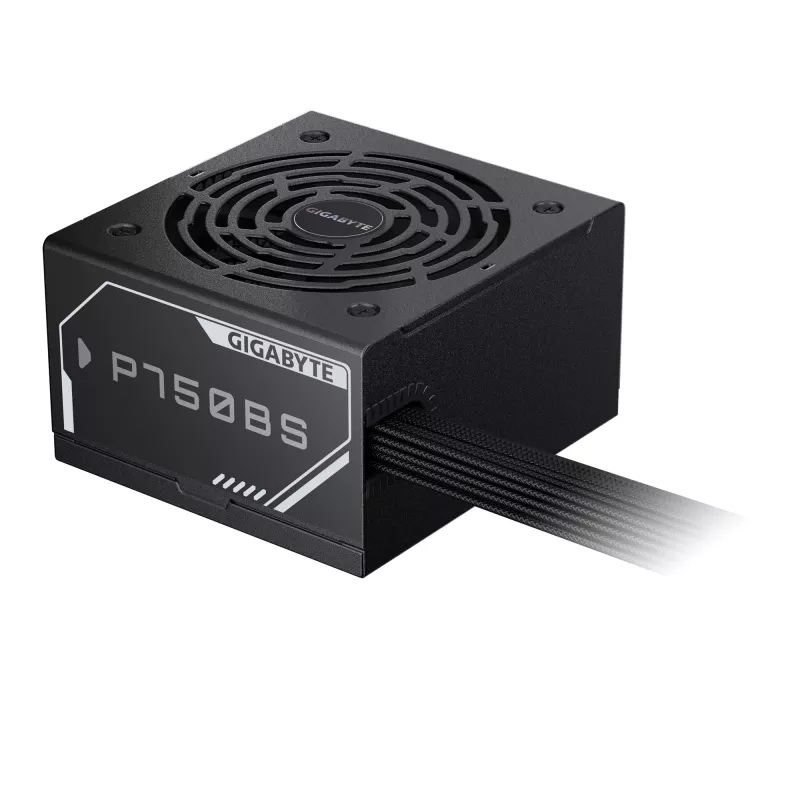 GIGABYTE P750BS maitinimo blokas – PCI-E 6+2 kontaktų x4, 80 PLUS Bronze, 120 mm ventiliatorius, ATX suderinamas, EU kištukas