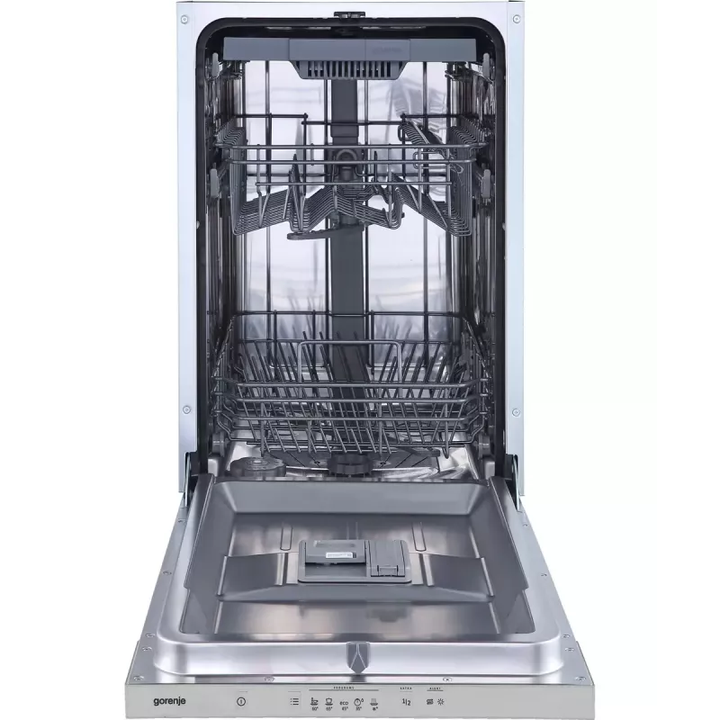 Įmontuojama indaplovė Gorenje GV520E10S, siaura 45 cm, 11 komplektų, 47 dB, nerūdijančio plieno vidus, AquaStop