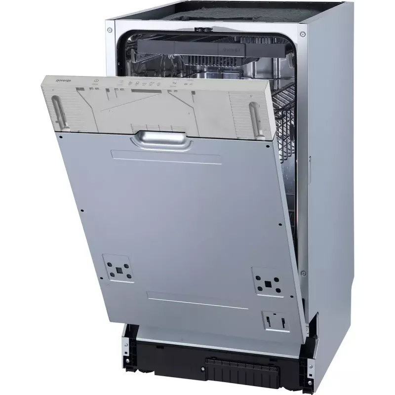 Įmontuojama indaplovė Gorenje GV520E10S, siaura 45 cm, 11 komplektų, 47 dB, nerūdijančio plieno vidus, AquaStop