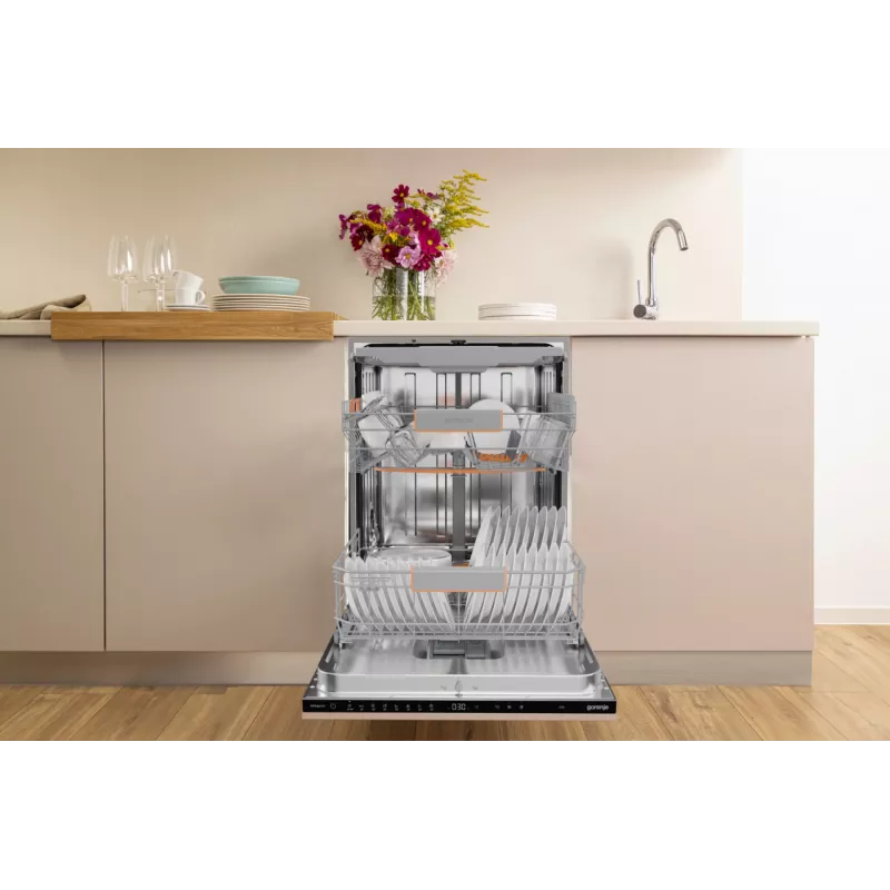 Indaplovė po stalviršiu Gorenje GV663B65XXL – nerūdijantis plienas, 60 cm, 14 komplektų, 6 programos, 38 dB