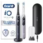 Elektrinis dantų šepetėlis Oral-B iO 9 suaugusiems, besisukantis, 2 rankenos, 2 antgaliai, įmontuotas akumuliatorius, 3 h įkrovimas, Juoda/Rožinė