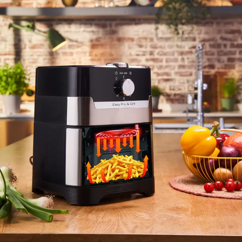 Tefal Easy Fry Grill & Steam FW2018 Karšto oro gruzdintuvė su griliu ir garinimo funkcija, 1700 W, juoda