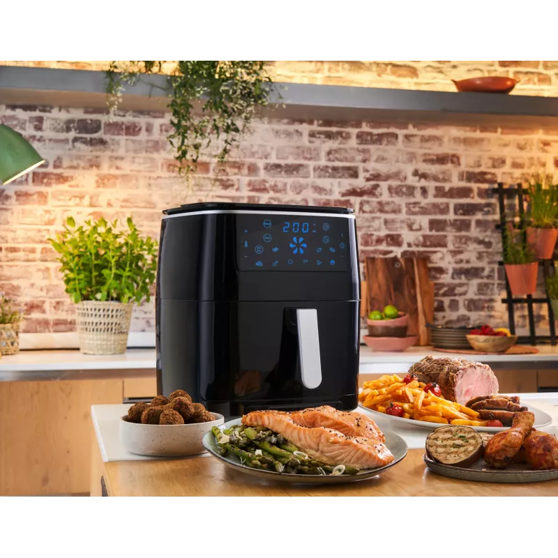 Tefal Easy Fry Grill & Steam FW2018 Karšto oro gruzdintuvė su griliu ir garinimo funkcija, 1700 W, juoda