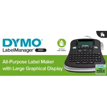 DYMO LabelManager 210D+ etikečių spausdintuvas, universalus, QWERTY klaviatūra, 180x180 DPI, D1 juostos, EU kištukas