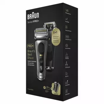 Braun Series 9 Pro+ 9525s šlapio ir sauso skutimo folijinis skustuvas su trimeriu, Metallic
