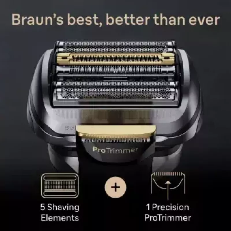 Braun Series 9 Pro+ 9525s šlapio ir sauso skutimo folijinis skustuvas su trimeriu, Metallic