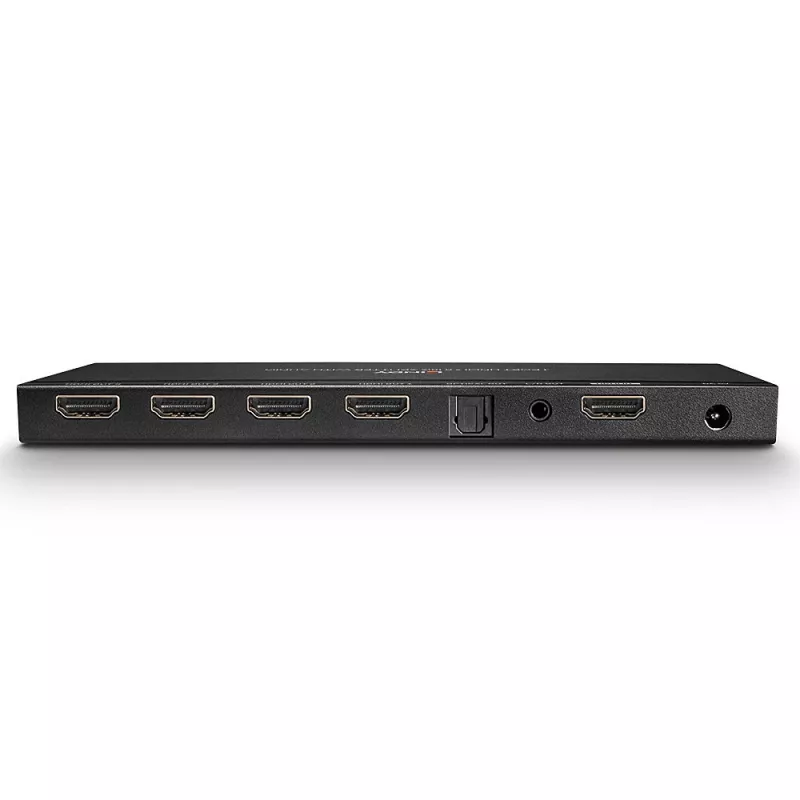 Lindy 4 prievadų HDMI 18G skirstytuvas su garso išvedimu ir raiškos mažinimu