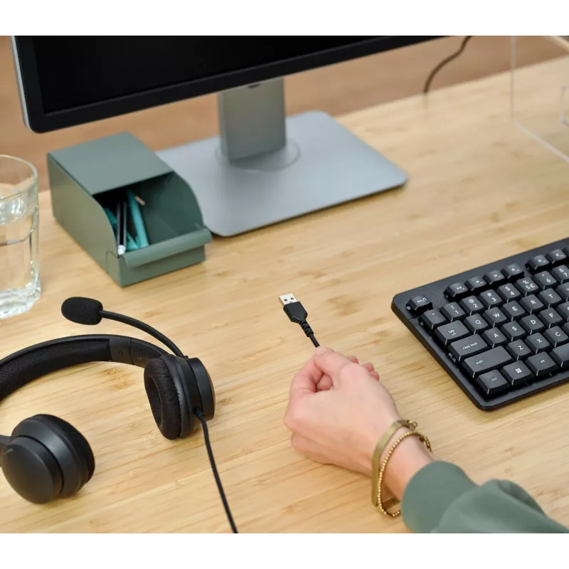 Ausinės Trust HS-260 laidinės, antausinės, biurui/skambučių centrui, USB Type-A, juodos
