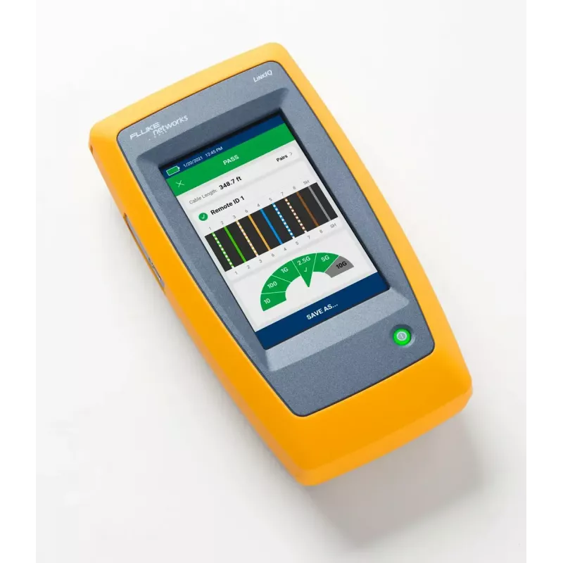 Vytos poros kabelio testeris Fluke LIQ-100 su RJ-45 / USB palaikymu, maks. ilgis 305 m, 6400 mAh Li-Ion baterija