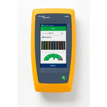Vytos poros kabelio testeris Fluke LIQ-100 su RJ-45 / USB palaikymu, maks. ilgis 305 m, 6400 mAh Li-Ion baterija