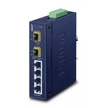 PLANET IGS-620TF Pramoninis 6 prievadų gigabito Ethernet jungiklis su 4x RJ45 ir 2x SFP