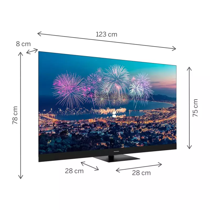 Televizorius Thomson Q70 serija 55QG6C14 – 55 colių QLED 4K Ultra HD (3840×2160), Google TV, Wi‑Fi, DVB-C/S/T/T2