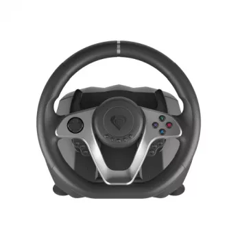 Vairavimo ratukas GENESIS Seaborg 400 Black, Silver su pedalais, USB, Nintendo Switch, PC, PlayStation 4, PlayStation 3, Xbox 360, Xbox One, Xbox One S, Xbox One X