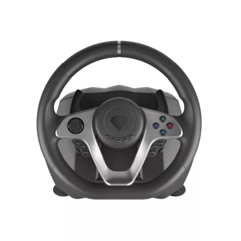 Vairavimo ratukas GENESIS Seaborg 400 Black, Silver su pedalais, USB, Nintendo Switch, PC, PlayStation 4, PlayStation 3, Xbox 360, Xbox One, Xbox One S, Xbox One X