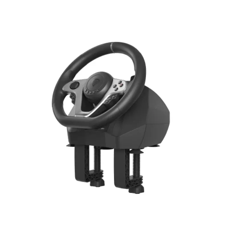 Vairavimo ratukas GENESIS Seaborg 400 Black, Silver su pedalais, USB, Nintendo Switch, PC, PlayStation 4, PlayStation 3, Xbox 360, Xbox One, Xbox One S, Xbox One X