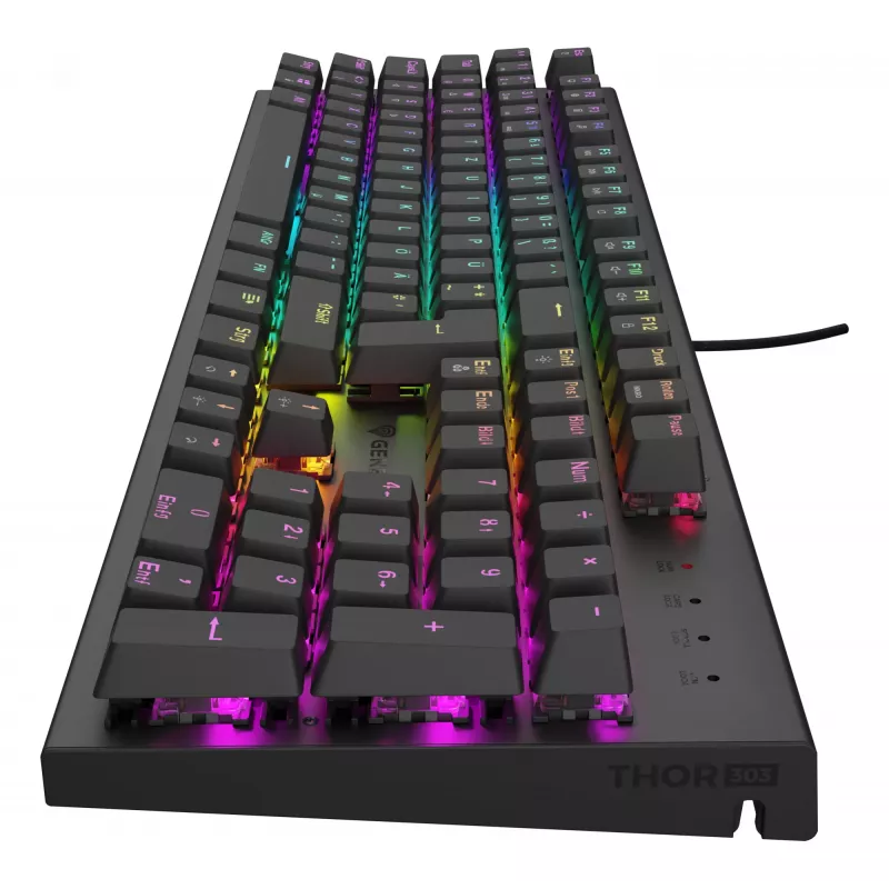 GENESIS Thor 303 klaviatūra, mechaninė, USB, QWERTZ, vokiškas išdėstymas, juoda, RGB