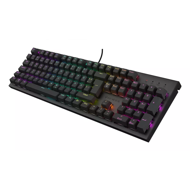 GENESIS Thor 303 klaviatūra, mechaninė, USB, QWERTZ, vokiškas išdėstymas, juoda, RGB