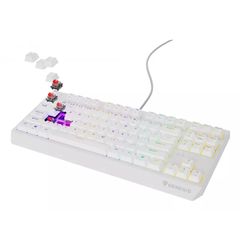 GENESIS Thor 230 TKL klaviatūra žaidimams, mechaninė, USB, QWERTY, US English, balta