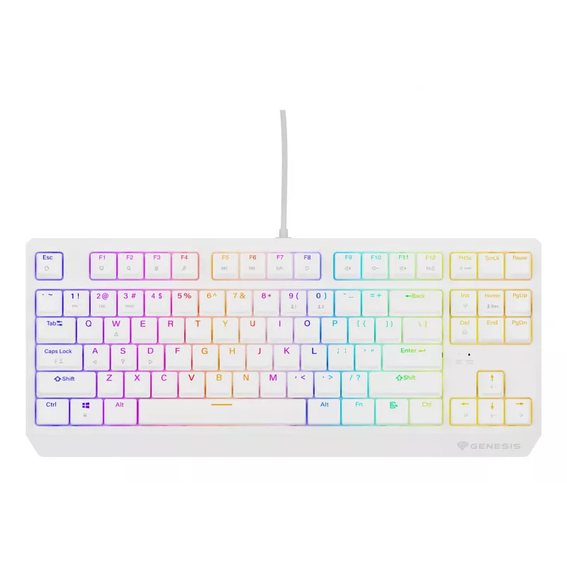 GENESIS Thor 230 TKL klaviatūra žaidimams, mechaninė, USB, QWERTY, US English, balta
