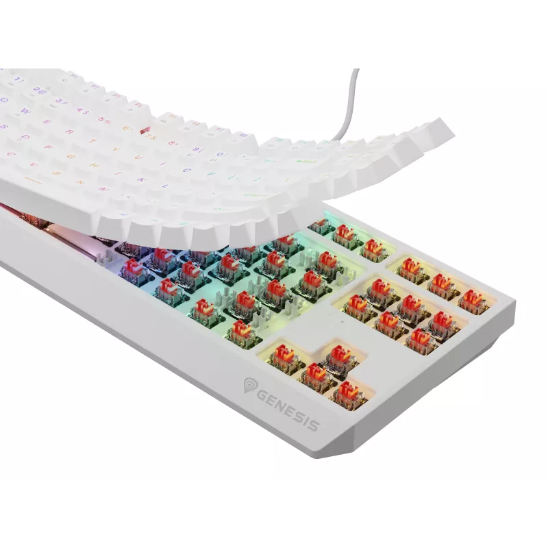 GENESIS Thor 230 TKL klaviatūra žaidimams, mechaninė, USB, QWERTY, US English, balta