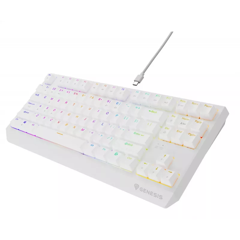 GENESIS Thor 230 TKL klaviatūra žaidimams, mechaninė, USB, QWERTY, US English, balta