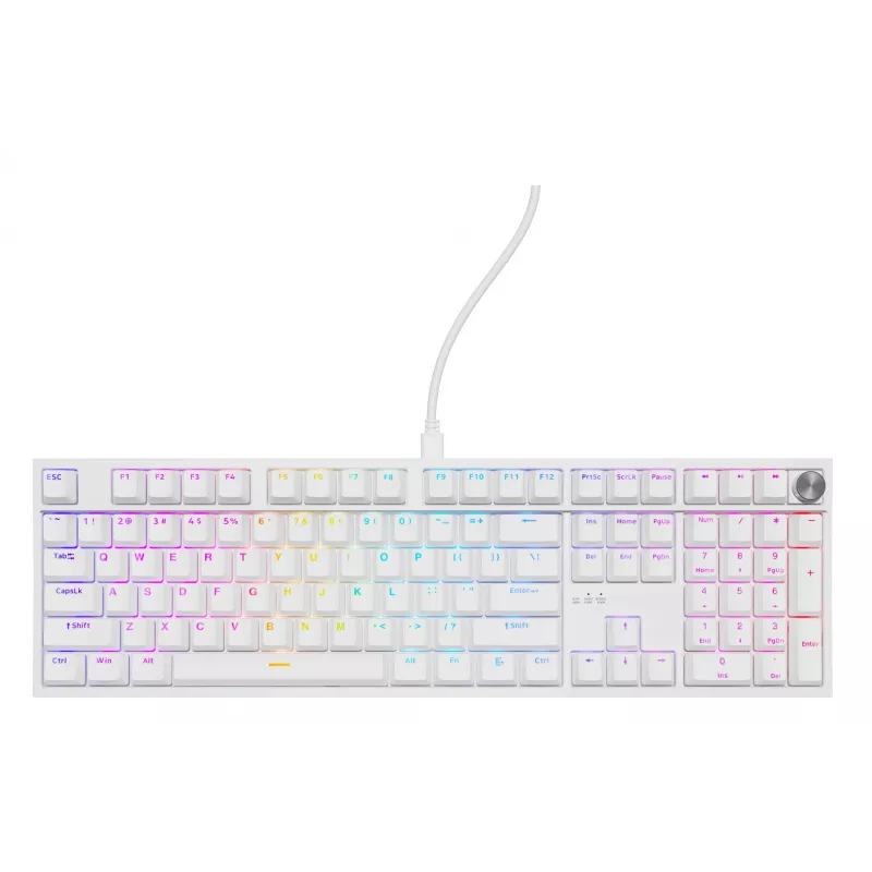 GENESIS NKG-2300 klaviatūra, laidinė, USB, mechaninė, QWERTY, RGB LED, balta