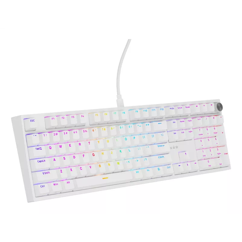 GENESIS NKG-2300 klaviatūra, laidinė, USB, mechaninė, QWERTY, RGB LED, balta