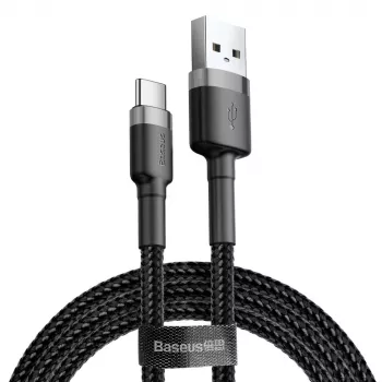 BASEUS Cafule duomenų kabelis USB Type-A – Type-C 2m juodas