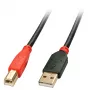 Lindy 15 m aktyvus USB 2.0 laidas, A tipo (vyras) į B tipo (vyras), 15 m, juodas/raudonas