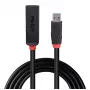 Lindy 5m USB 3.0 aktyvus ilginimo laidas plonas, USB 3.2 Gen 1 (3.1 Gen 1) Type-C, USB 3.2 Gen 1 (3.1 Gen 1) Type-C, 5000 Mbit/s, juodas, ABS, apvalus kabelis