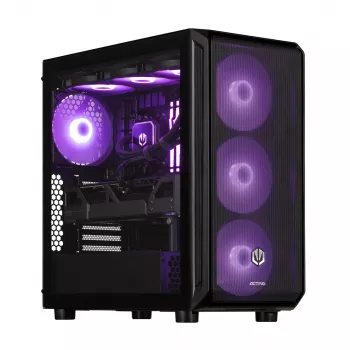 Stalinis kompiuteris ActiveJet MIDI Tower AMD Ryzen 7 9700X, 32GB DDR5 6000MHz, 1TB SSD, Radeon RX 9060 XT 16GB, Windows 11 Pro, 850W, juodas