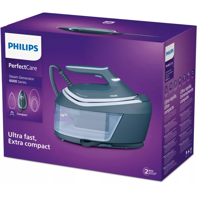 Philips 6000 serijos PSG6042/20 garo lyginimo stotelė 2400 W 1.8 L SteamGlide Advanced Mėlyna